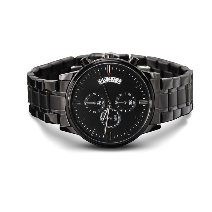 Personalized Engraved Black Chronograph Watch - StarShineBox -