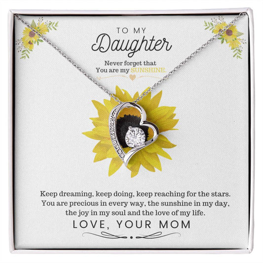 To My Daughter Keep dreaming, keep doing, keep reaching for the stars Forever Love Necklace